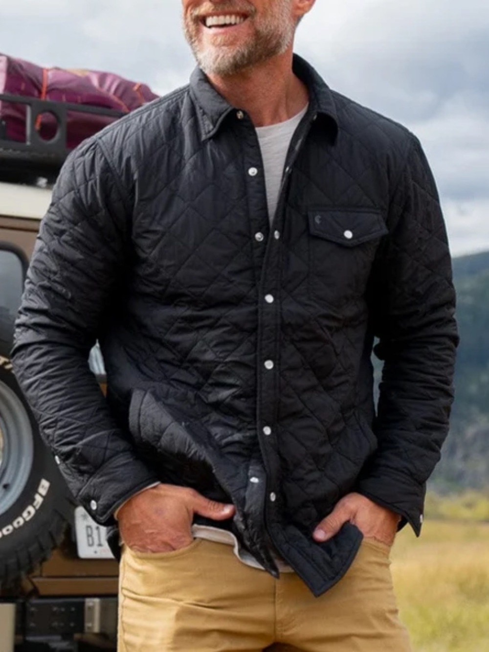 Criquet Men’s Quilted Shacket in Black SZ XL NWOT
